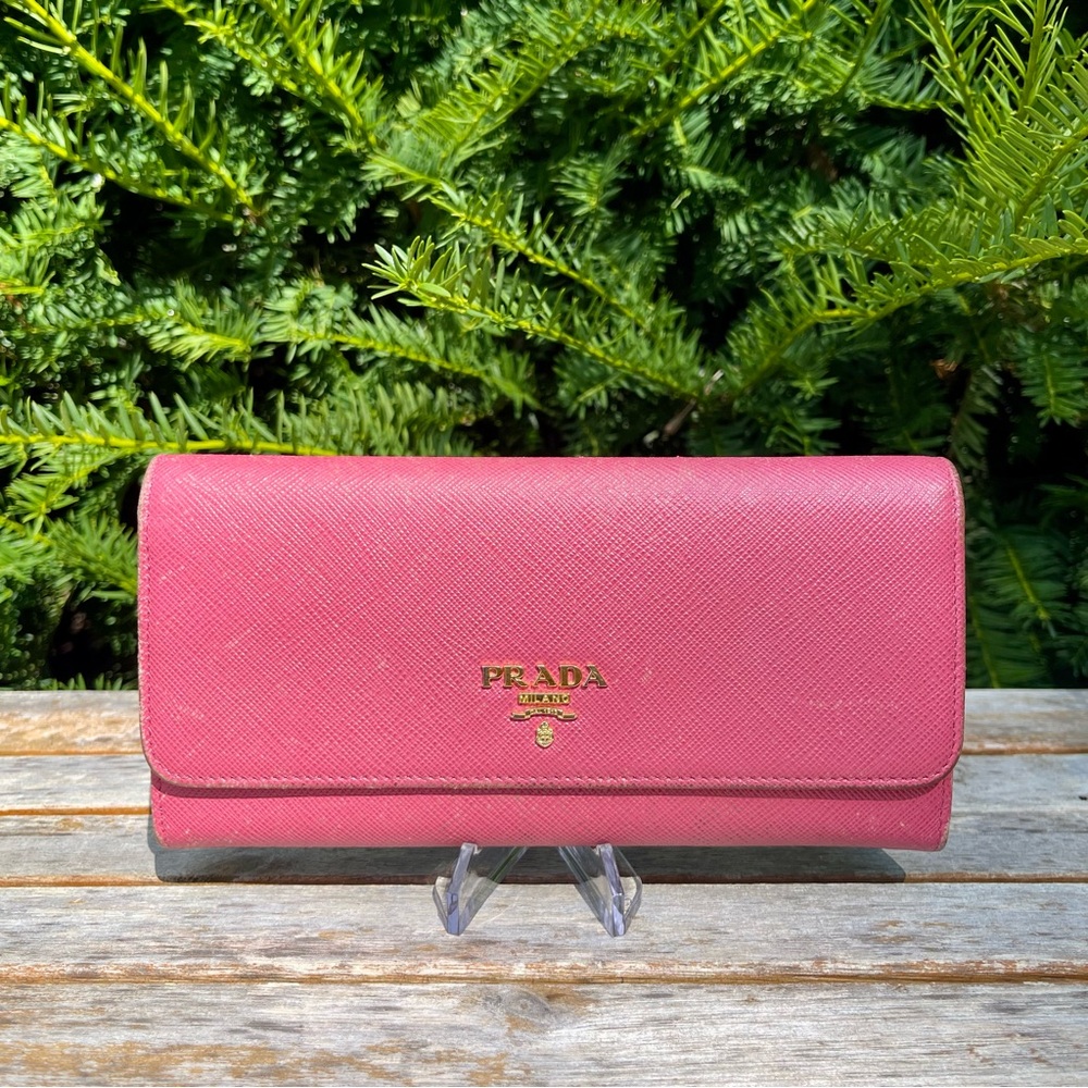 Prada Saffiano Leather Multicolor Long Wallet & Detachable ID Card Holder - Picture 3 of 16